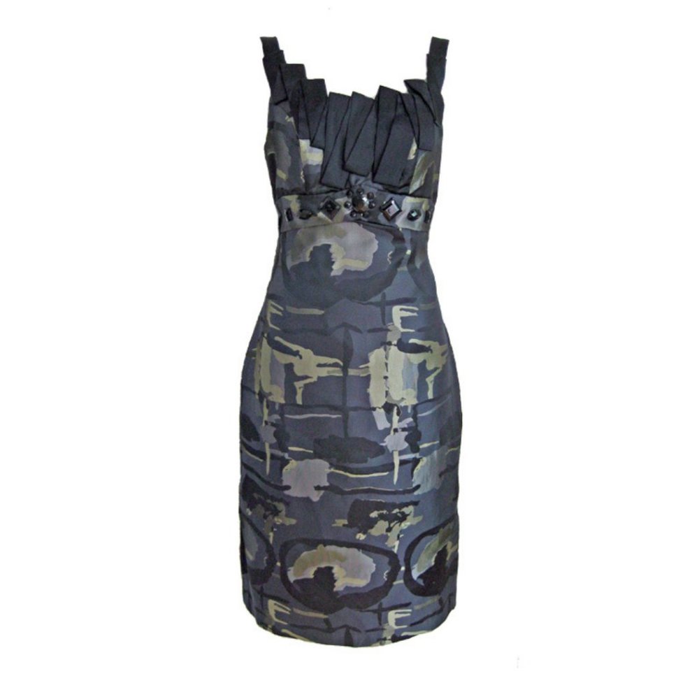 MATIS GREEN PRINT SLEEVELESS SHIFT DRESS SIZE XS AND SMALL